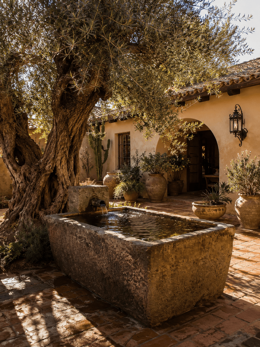Antique Hand-Carved Stone Trough Planter